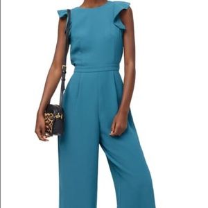 Jcrew Sleeveless Ruffle Crepe Jumpsuit